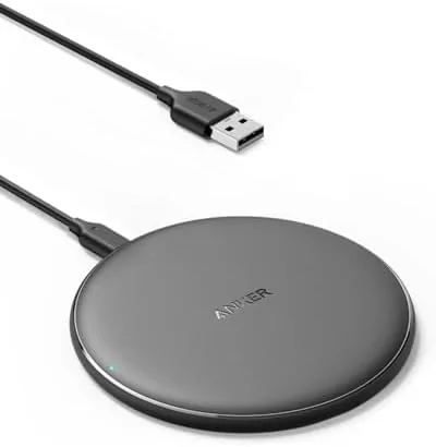 Anker 313 wireless charging pad on a desk