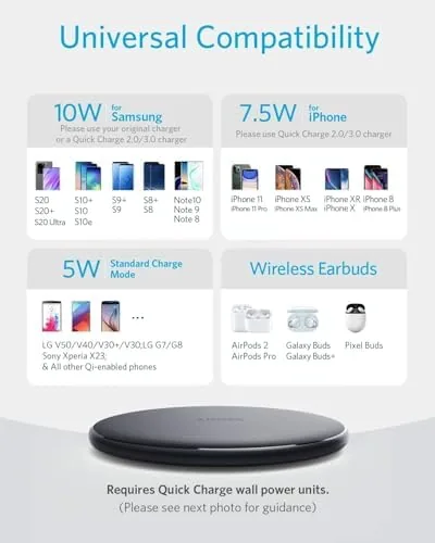 Anker 313 charging pad with cable connected