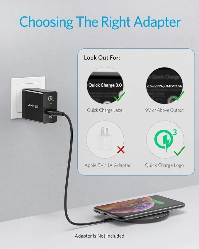 Smartphone charging on the Anker 313 pad