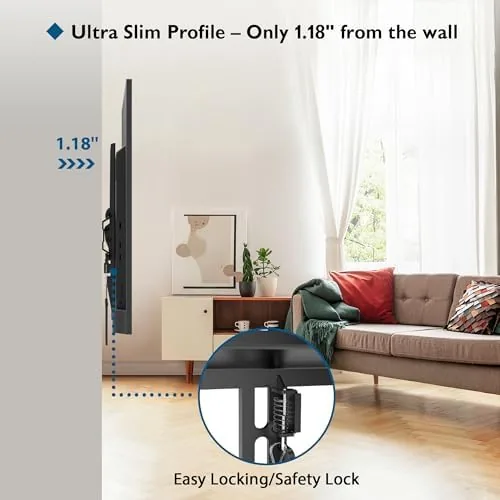 The BONTEC TV Wall Mount Tilting, 23-60 inch TVs, Max VESA in real use
