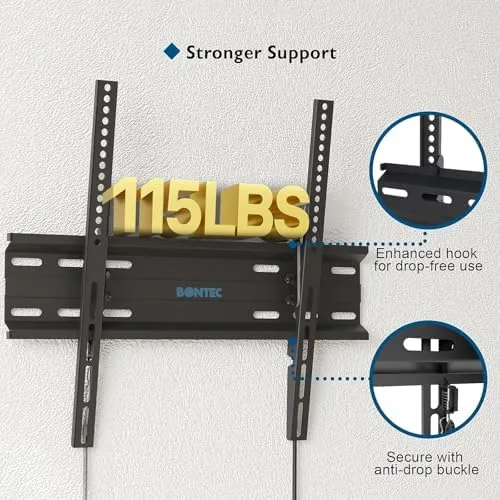 Another view of the BONTEC TV Wall Mount Tilting, 23-60 inch TVs, Max VESA