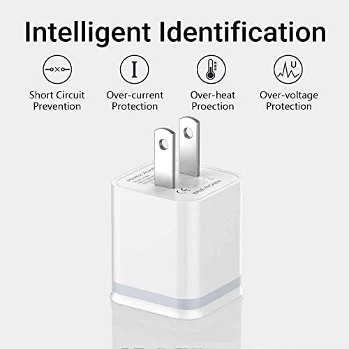 Close look at the USB Wall Charger, LUOATIP 3-Pack 2.1A 5V Dual Port Cube build quality