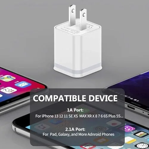 The USB Wall Charger, LUOATIP 3-Pack 2.1A 5V Dual Port Cube compared in context