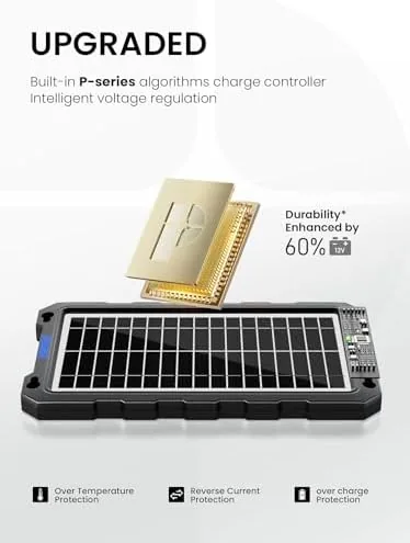 Close look at the POWOXI 9W 12V Solar Battery Charger Trickle Maintainer Kit for build quality