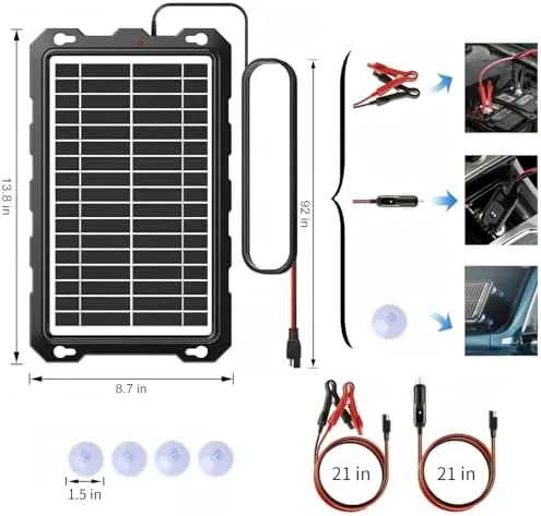Testing the POWOXI 9W 12V Solar Battery Charger Trickle Maintainer Kit for over two weeks