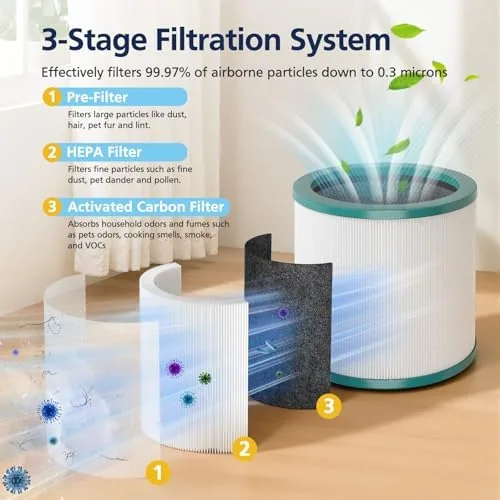 The 2 Pack TP01 Filter Replacement for Dyson Tower Purifier Pure in real use