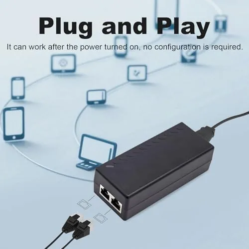 Close look at the Gigabit PoE+ Injector Powerline Network Adapter IEEE 802.3af/at | 10/100/1000Mbps,48V build quality