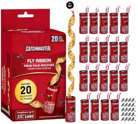 Catchmaster Fly Ribbon 20-Pack, Bug & Fly Traps Outdoor and Indoor, Premium Adhesive Sticky Review: Tested and Rated