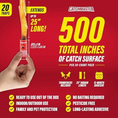 Close look at the Catchmaster Fly Ribbon 20-Pack, Bug & Fly Traps Outdoor and build quality