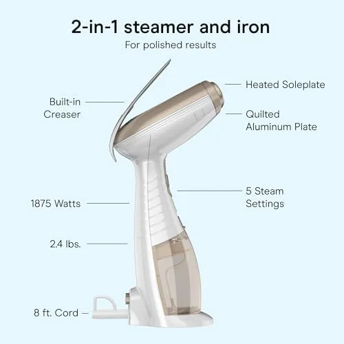 The Conair Handheld Garment Steamer for Clothes, Turbo ExtremeSteam 1875W Fabric in real use