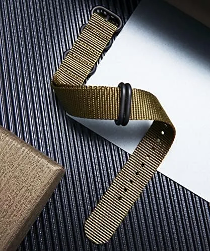 Close look at the BINLUN Premium Ballistic Nylon Watch Strap, Heavy Duty 5-Ring Replacement build quality