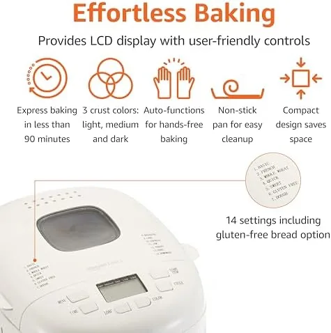 Close up of the control panel and LCD display on the bread maker