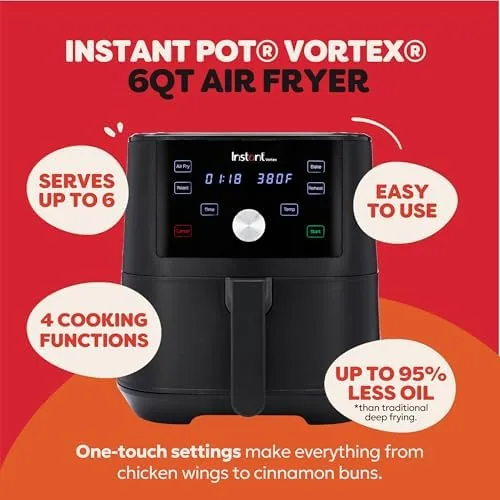 Close up of the control dial and digital display on the Vortex air fryer