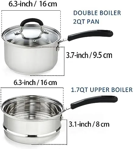 Tempered glass lid on the 2 quart saucepan showing the steam vent