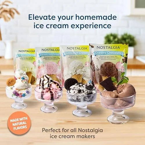 The Nostalgia Electric Ice Cream Maker With 4 Qt Capacity- Old compared in context