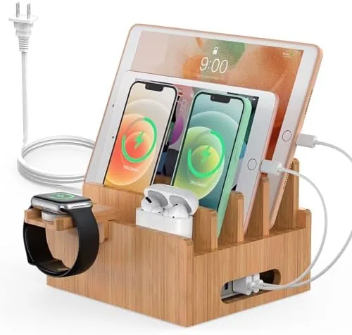 Pezin & Hulin Bamboo Charging Station with USB Charger,5Cables-Natural | Desk Docking Station Smart Review: Tested and Rated