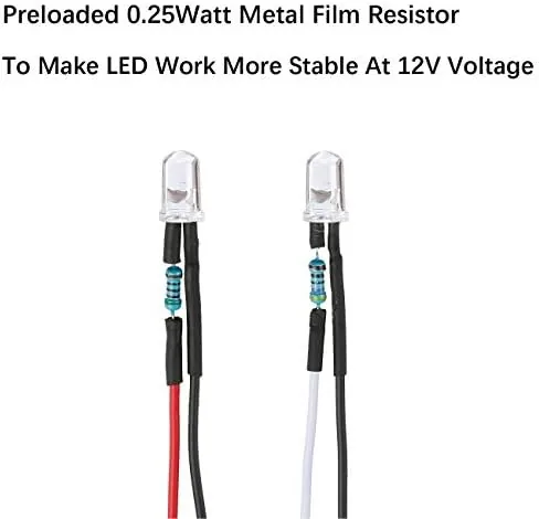 The 56pcs (7 Colors x 8pcs) 12 Volt LED Lights Emitting in real use