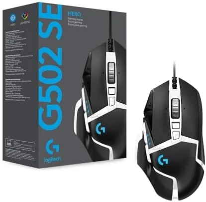 A gamer using the G502 Hero during a fast paced shooter session