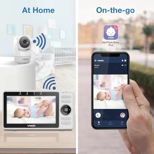 The VTech Smart WiFi Baby Monitor ,  See Your Baby at in real use