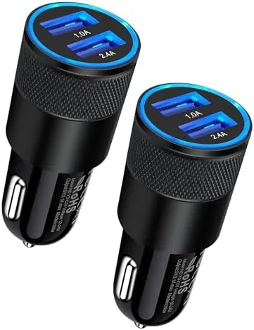 Overview of the Car Charger [2Pack/3.4a] Fast Charge Dual Port USB Cargador Lighter