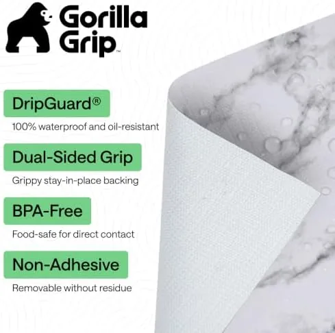 Close up of the marble surface and the grip texture on the underside of the liner