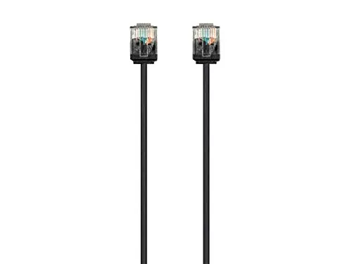 Close look at the Monoprice Cat6 50ft Black Patch Cable UTP 32AWG 550MHz Pure build quality