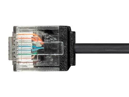 The Monoprice Cat6 50ft Black Patch Cable UTP 32AWG 550MHz Pure in real use