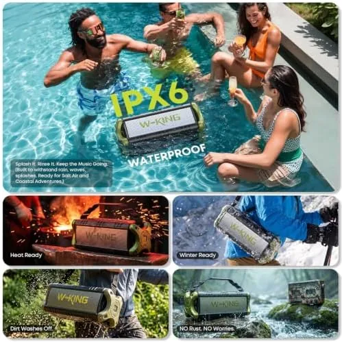 Detail shot of the Portable Speakers Bluetooth Wireless, 90W Max Loud Outdoor Speaker with features