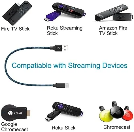 The SCOVEE USB Power Cable for Fire Stick,Replacement Charger for Roku in real use