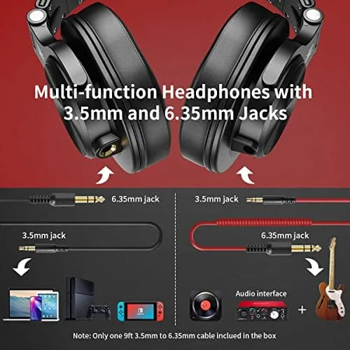 Detail shot of the OneOdio A71 Hi-Res Wired Over-Ear Studio Headphones for DJ, Mixing features