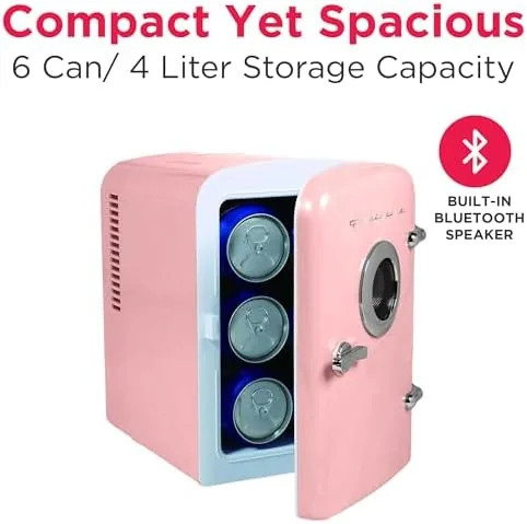 Close look at the Frigidaire Retro Mini Compact Beverage Cooler, Great for Keeping Office build quality