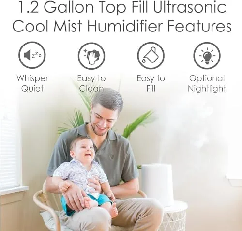 The Crane Top Fill Ultrasonic Cool Mist Humidifier for Bedroom and compared in context