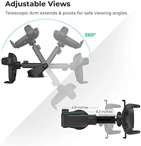 The mount holding a phone in landscape orientation with maps on the screen