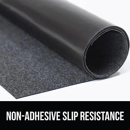 The LeakGuard mat next to a hard plastic drip tray for comparison