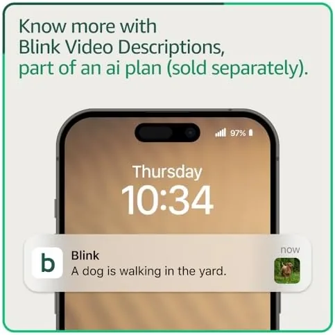 The Blink app settings showing motion zones drawn over a room view