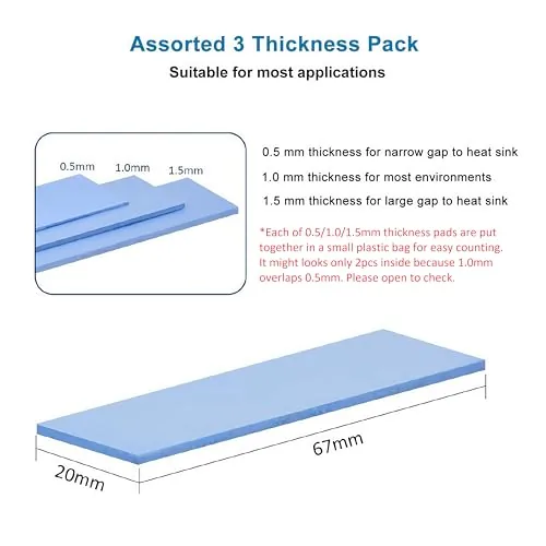 Detail shot of the [ 6-Pack ] Thermal Conductive Silicone Pads, Soft Safe Simple features