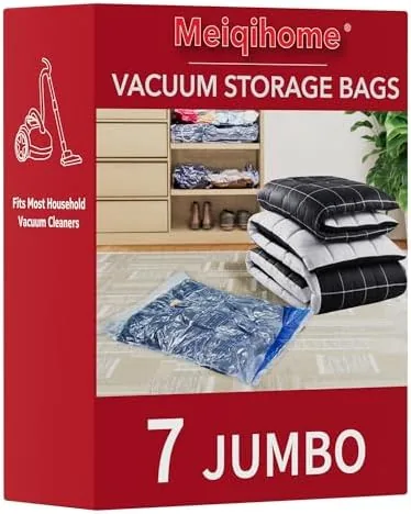 MEIQIHOME Vacuum Storage Bags, Space Saver Sealer Bags,Vacuum seal bags for clothing, Pillows, Comforters Review: Tested and Rated