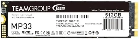 TEAMGROUP MP33 512GB M.2 NVMe SSD in its retail packaging