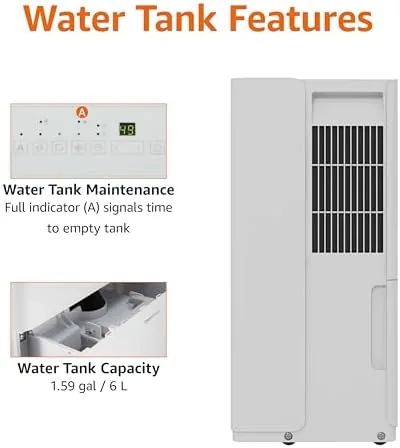 The Amazon Basics 35-Pint Large Dehumidifier for Home, Humidity Control, Auto-Defrost in real use