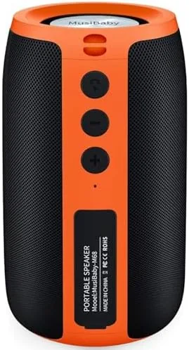 The Musibaby M68 Bluetooth Speaker, 12W, IPX5, Black | Portable, small in real use