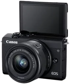 The Canon EOS M200 Compact Mirrorless Digital Vlogging Camera with EF-M in real use