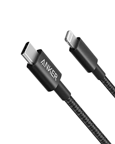 Anker Nylon USB C to Lightning cable coiled in its retail packaging
