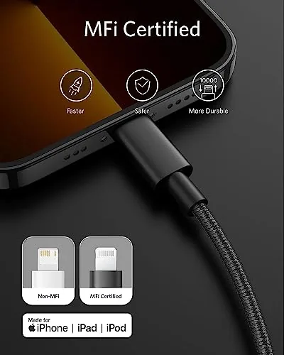 Anker Nylon USB C to Lightning cable with a modern iPhone charging