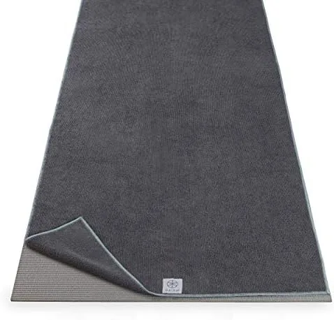 Overview of the Gaiam Yoga Mat Towel, Non-Slip Microfiber, Hot Yoga (Folkstone Grey)
