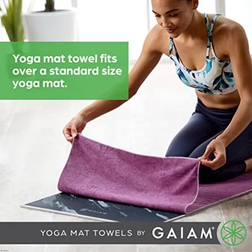 Close look at the Gaiam Yoga Mat Towel, Non-Slip Microfiber, Hot Yoga (Folkstone Grey) build quality