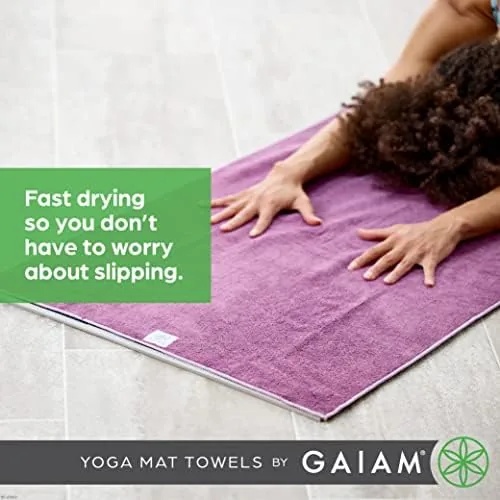 The Gaiam Yoga Mat Towel, Non-Slip Microfiber, Hot Yoga (Folkstone Grey) in real use