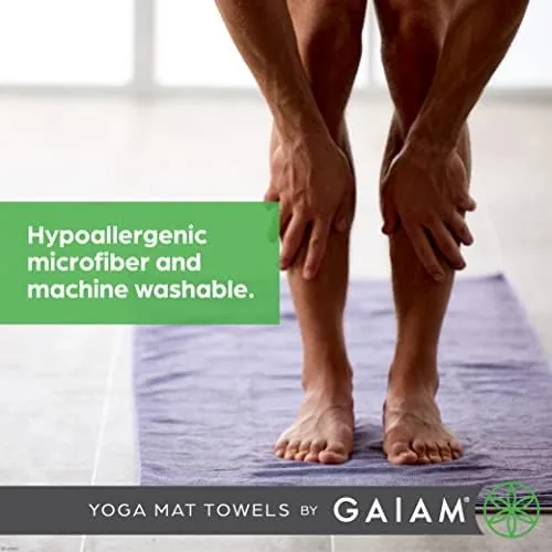 Another view of the Gaiam Yoga Mat Towel, Non-Slip Microfiber, Hot Yoga (Folkstone Grey)