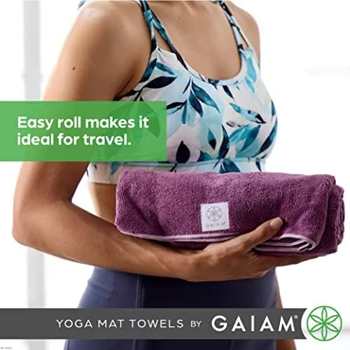 The Gaiam Yoga Mat Towel, Non-Slip Microfiber, Hot Yoga (Folkstone Grey) compared in context