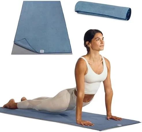Testing the Gaiam Yoga Mat Towel, Non-Slip Microfiber, Hot Yoga (Folkstone Grey) over two weeks