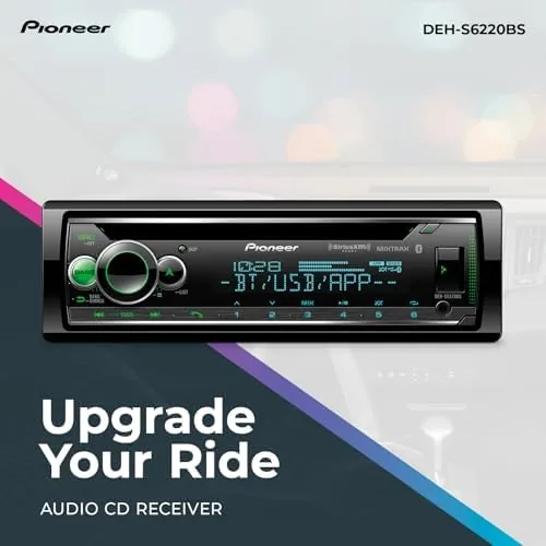 Close look at the Pioneer DEH-S6220BS 1-Din CD Car Stereo with Bluetooth, USB/AUX. HD build quality